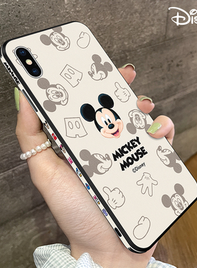 迪士尼苹果x手机壳xr米奇2024年新款xs网红max小羊皮10女xsxmax高级感iphonexr硅胶iphone卡通xmax适用r情侣