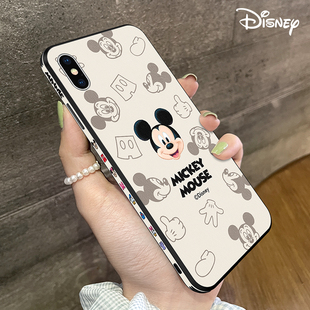 迪士尼苹果x手机壳xr米奇2024年新款 xs网红max小羊皮10女xsxmax高级感iphonexr硅胶iphone卡通xmax适用r情侣