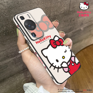 HelloKitty正版适用华为p60手机壳新款p60pro高级创意art防摔女凯蒂猫p50E全包十素皮p40pro+潮p30带挂绳por
