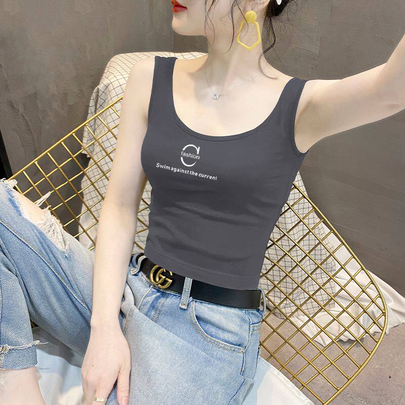 纯棉美背吊带背心女夏季2024新款紧身外穿内搭时尚性感打底衫上衣