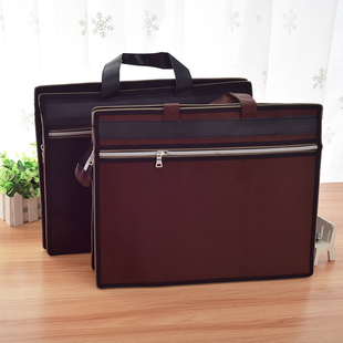 B4手提拉链公文包商务办公资料袋双层牛津帆布加厚大容量会议包