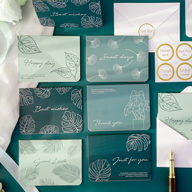 简约明信片信封套装书信卡明创意定制复古收纳袋老师新款文艺贺卡
