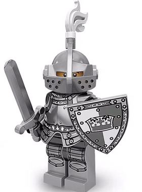 71000抽抽乐9季#4英雄骑士顶盔披甲持剑佩盾战士523人仔积木玩具