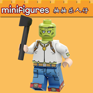 品高抽抽乐万圣节男孩子积木人仔拼装玩具PG1442怪物布莱纳僵尸