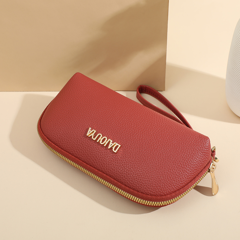 时尚荔枝纹手拿包手机包