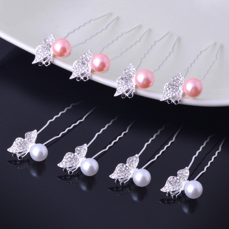 bride Hairdressing Hairpin Pearl butterfly Rhinestone Edit and release Flaxen Hair Xiecha Syringe needle Jewelry Card issuance Hairpin ornamentin the Accessories/Fashion Jewelry, Hair Accessories  category - from Buy2taobao.com to provide professional Taobao agent buy service