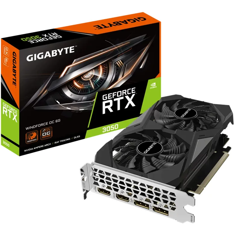 Гигабайт GeForce RTX 3050 Windforce OC 6G Gaming Game Graphics Card SF доставка