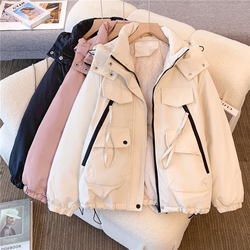 晋江棉服派克服外套女2025新款爆款秋冬季加绒十三行夹棉加厚棉袄