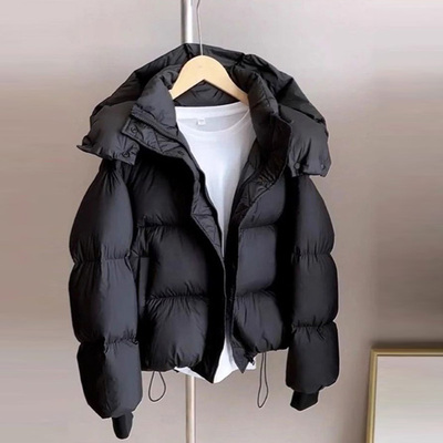 高品质羽绒棉服超厚宽松小个子连帽面包服短款云朵puff泡芙棉衣