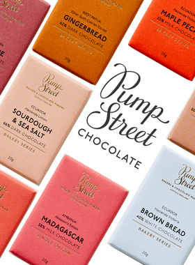 英国进口pump street庞普街面包海盐黑巧牛奶巧小排块20g零食