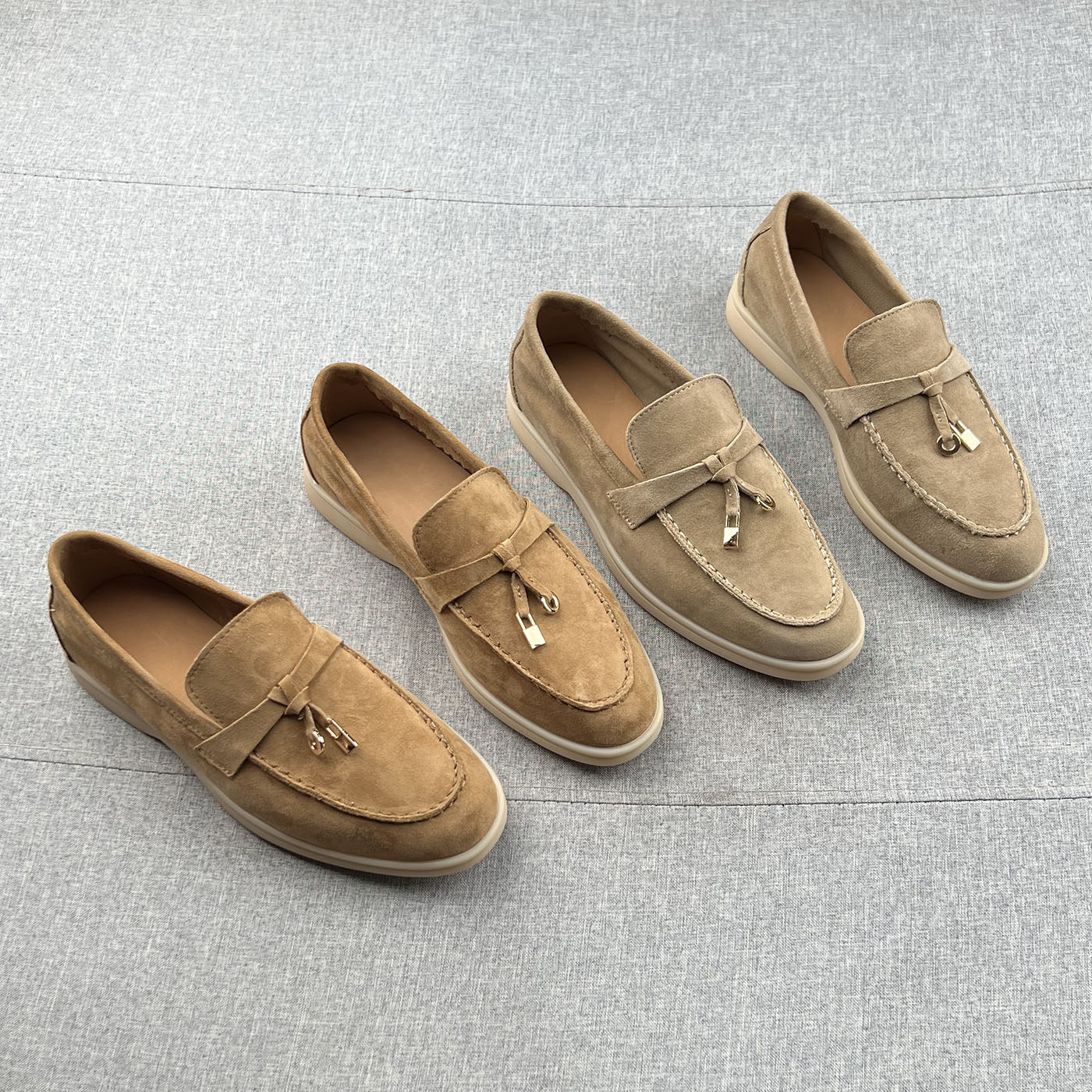 真皮蝴蝶结一脚蹬低跟单鞋乐福鞋2026年春款软面舒适平跟勃肯鞋女,女鞋,乐福鞋（豆豆鞋）,淘宝优惠券,粉丝福利购,淘宝优惠卷