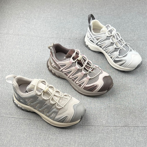 米家真皮网面防滑户外登山鞋女徒步鞋2025年夏新款厚底运动休闲鞋