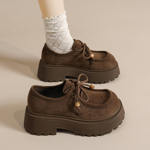 女士绒面袋鼠鞋时尚小单鞋