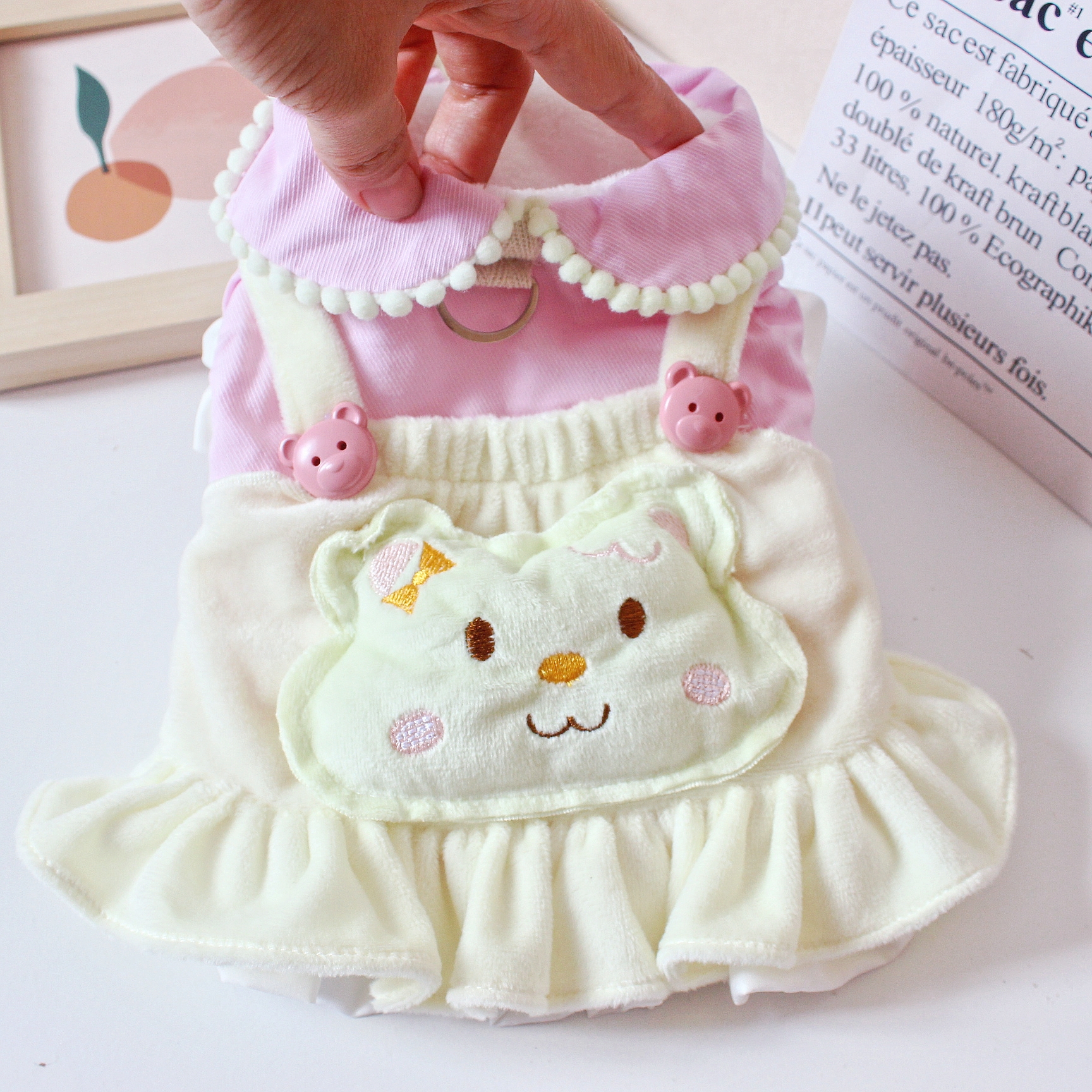 宠物狗狗猫咪假两件可爱冬装棉衣比熊泰迪小型犬可爱保暖加厚公主