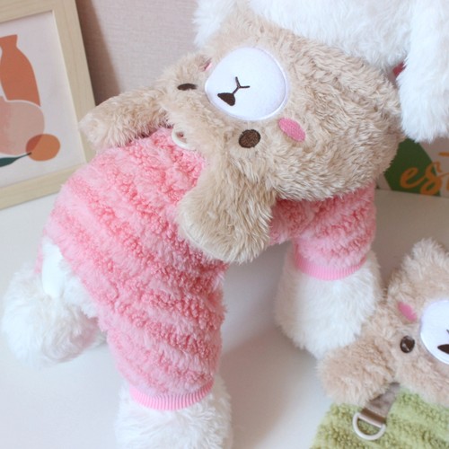 秋冬保暖加厚小熊四腿卡通绒衣宠物泰迪比熊博美猫咪狗狗衣服冬装