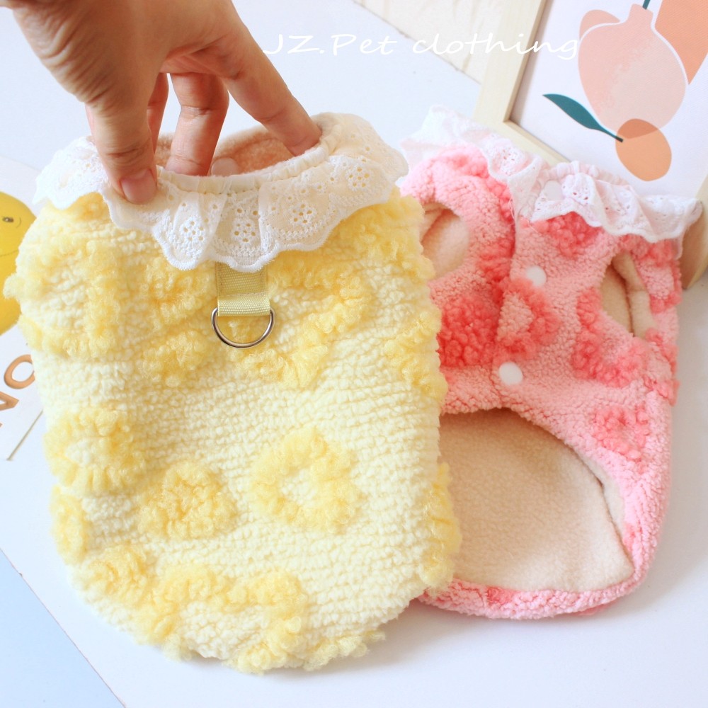 宠物爱心保暖绒衣秋冬加厚棉马甲