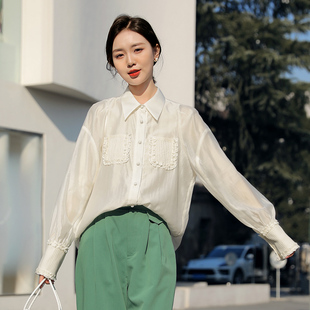 女 白衬衫 2025春夏欧货法式 宽松休闲宫廷风气质高级感上衣黑色小衫