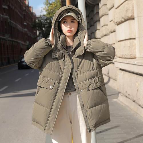 时尚中长款保暖宽松保暖羽绒服女