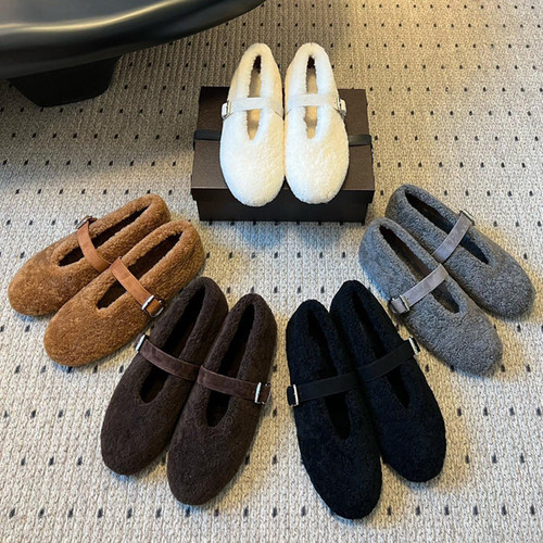 羊皮毛一体玛丽珍鞋女2025毛毛鞋