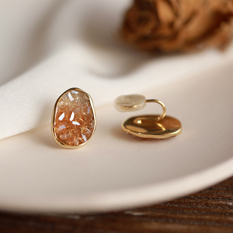 水晶耳夹无耳洞蚊香盘耳饰无痛