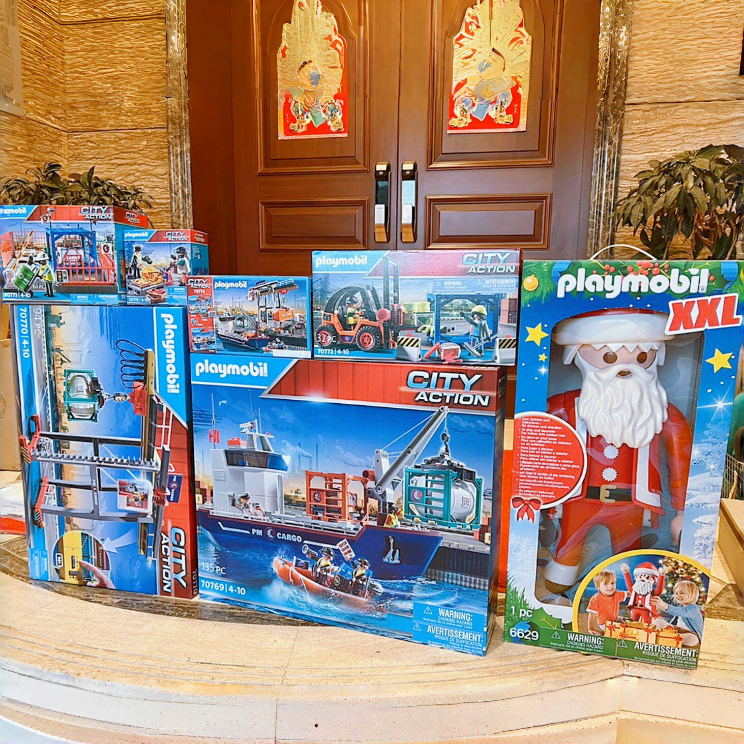 送儿童生日礼物圣诞节德国摩比世界玩具PLAYMOBIL大轮船卡车玩具