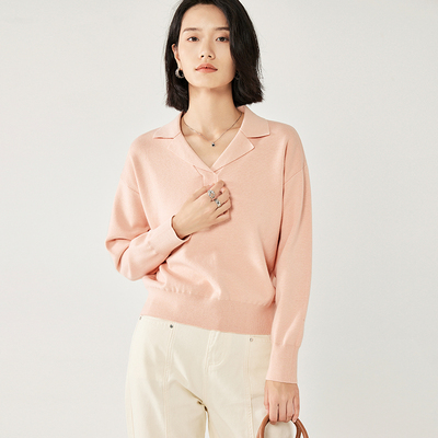 POLO领羊毛针织打底衫女内搭外穿