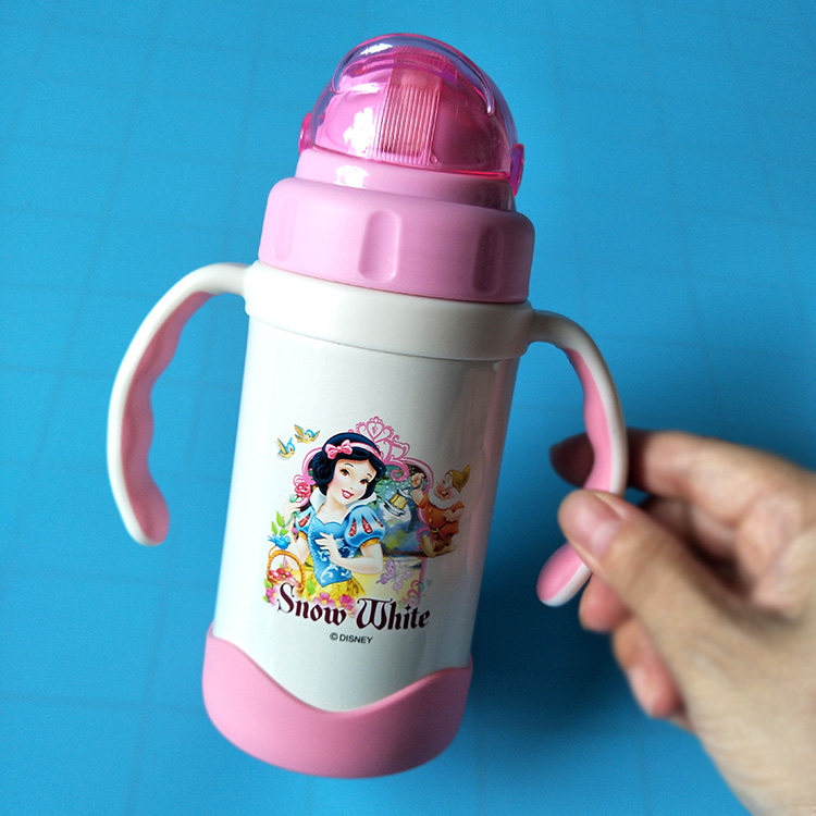 迪士尼儿童卡通不锈钢保温杯幼儿园宝宝公主吸管水壶学饮杯带手柄