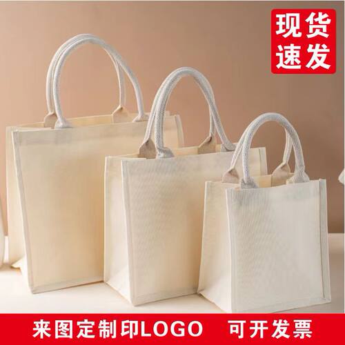纯色帆布拼接手提袋棉麻浙江