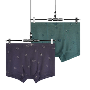 四角裤 头夏季 宽松运动柔软透气青中年一片式 男裤 内裤 Z8莫代尔男士