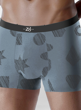 Z8无痕男士内裤男生四角裤莫代尔青中年宽松运动透气吸汗不卷边潮
