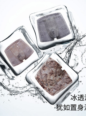 Z8冰丝男士内裤男生四角轻薄速干透气抑菌柔软运动中年平角裤夏季