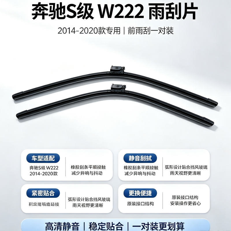 适用S级奔驰W222 S320L S350L S400L S450L S500L雨刮片 无骨雨刮