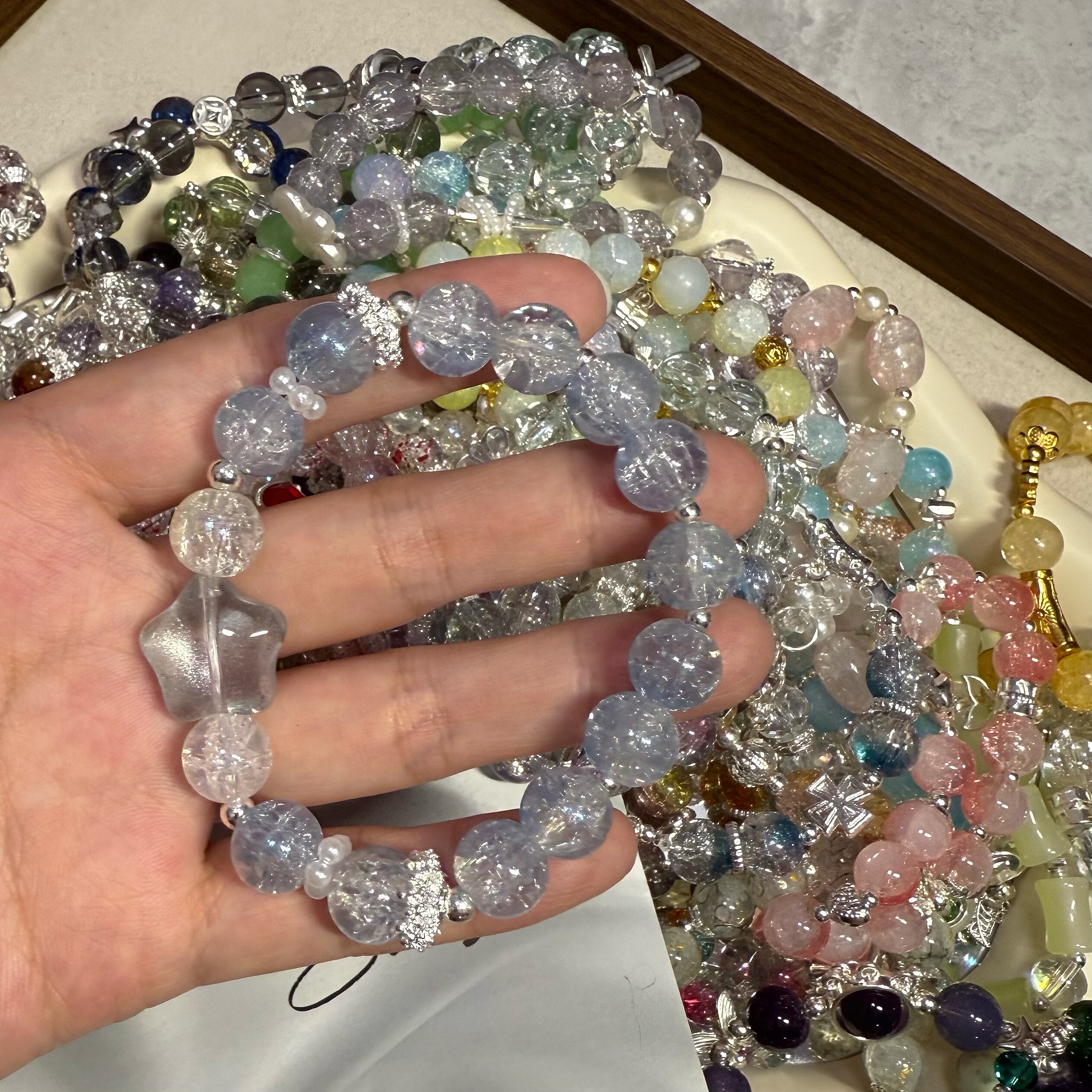 【50条批发】夜市摆摊高颜值学生闺蜜手链批发精品PVC包装手串