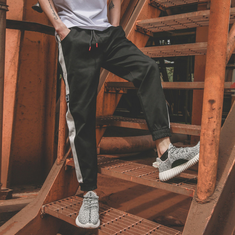 日系秋装白边束脚工装裤撞色运动裤男收口休闲裤九分裤小脚裤男潮|msdalam kategori Pakaian Lelaki, seluar santai - dari Buy2taobao.com untuk memberikan perkhidmatan ejen Taobao profesional membeli