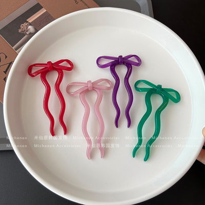 仙恩发簪醋酸甜美蝴蝶结簪子