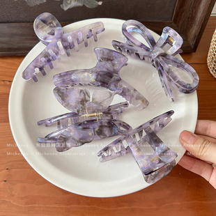 高端轻奢盘发抓夹！韩国进口France星空醋酸鲨鱼夹高级感大号发夹