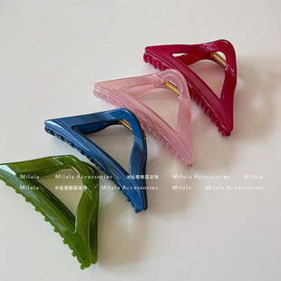 米仙恩韩国进口三角亚克力大抓夹发量多成人头饰气质盘发抓鲨鱼夹