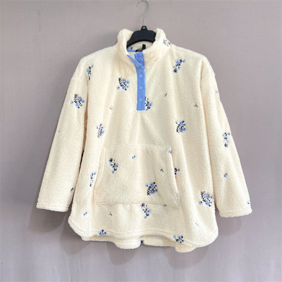 大码女装珊瑚绒卫衣套头宽松外套