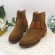 瑕疵特惠时尚 磨砂牛反绒皮带扣中跟粗跟秋冬加绒保暖真皮短靴女鞋