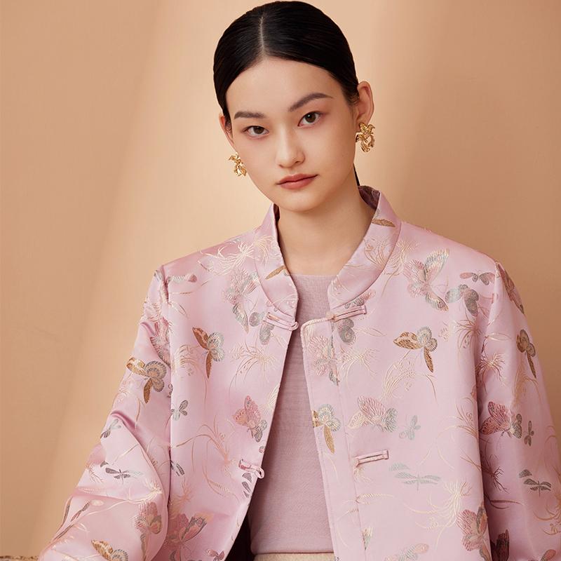 提花织锦缎新中式国风棉服