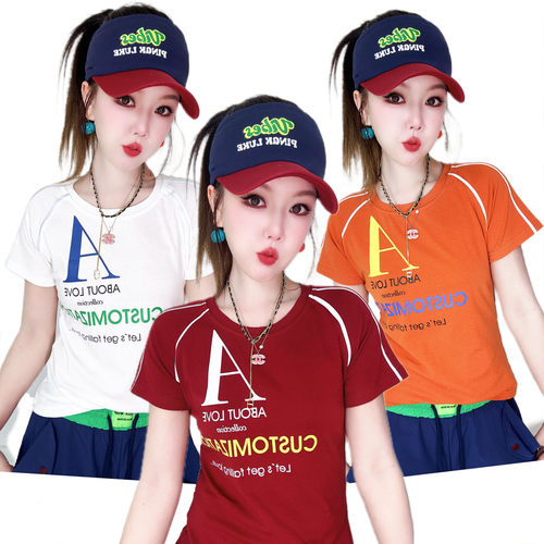 夏装新款修身显瘦纯棉短袖T恤女
