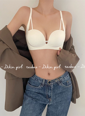 内衣女小胸显大胸聚拢上托稳固防滑防下垂夏季胸罩无痕无钢圈文胸
