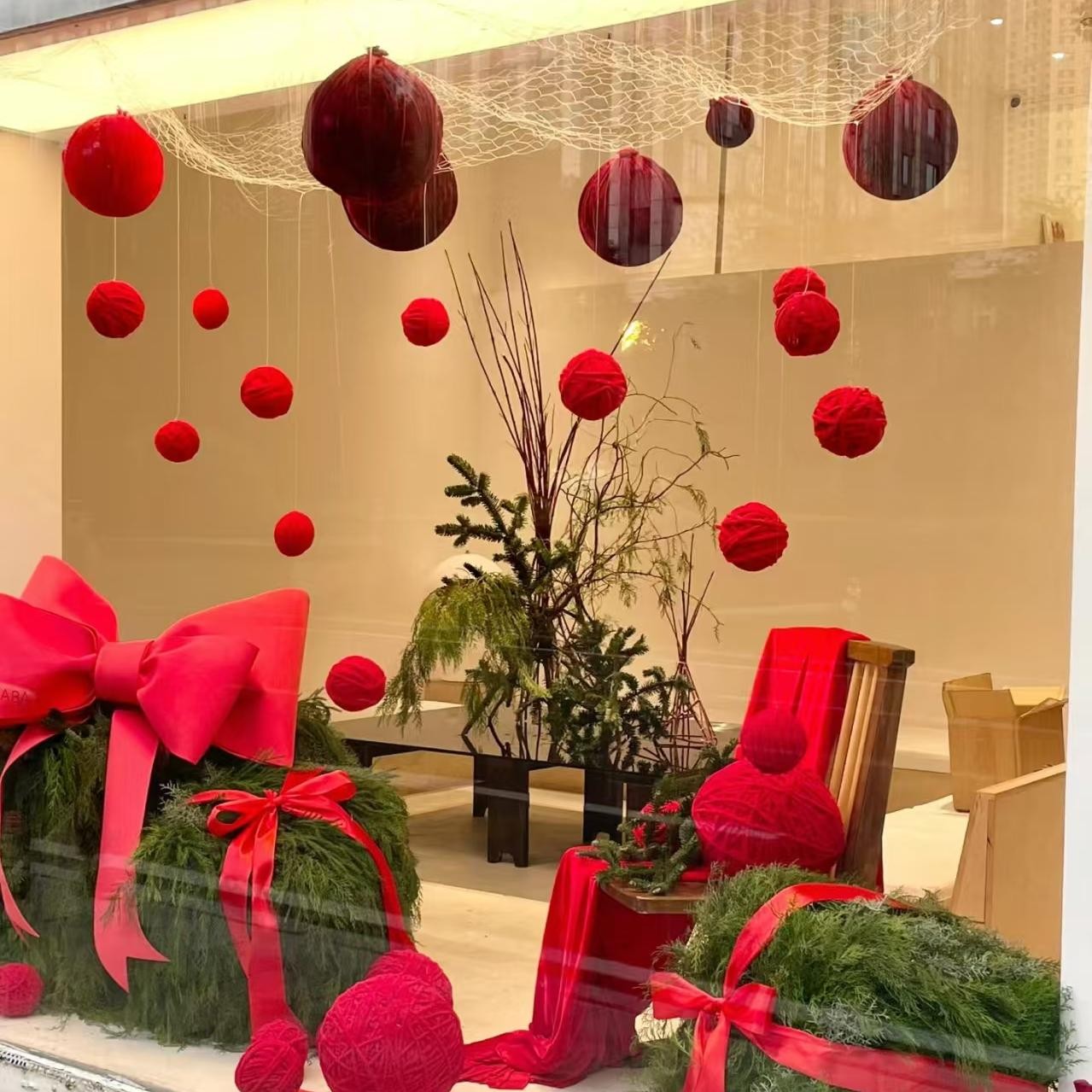 圣诞装饰品毛线球圣诞树挂件