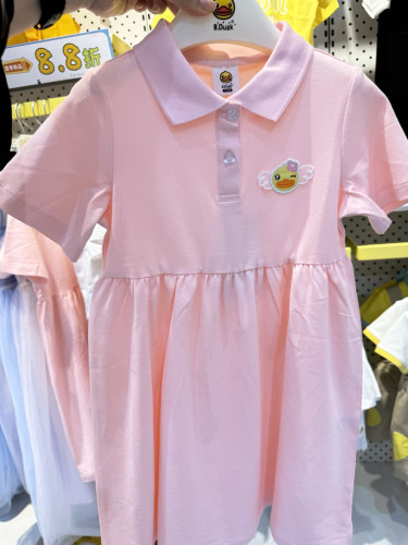 BDuck女童装连衣裙夏儿童裙子宝宝公主裙2580510休闲polo短袖T袖
