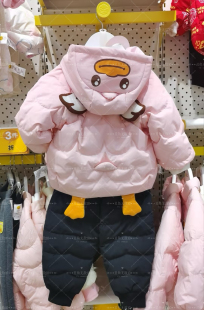 B.duck小黄鸭羽绒服5516105冬装白鸭绒宝宝秋冬外套保暖翅膀会动
