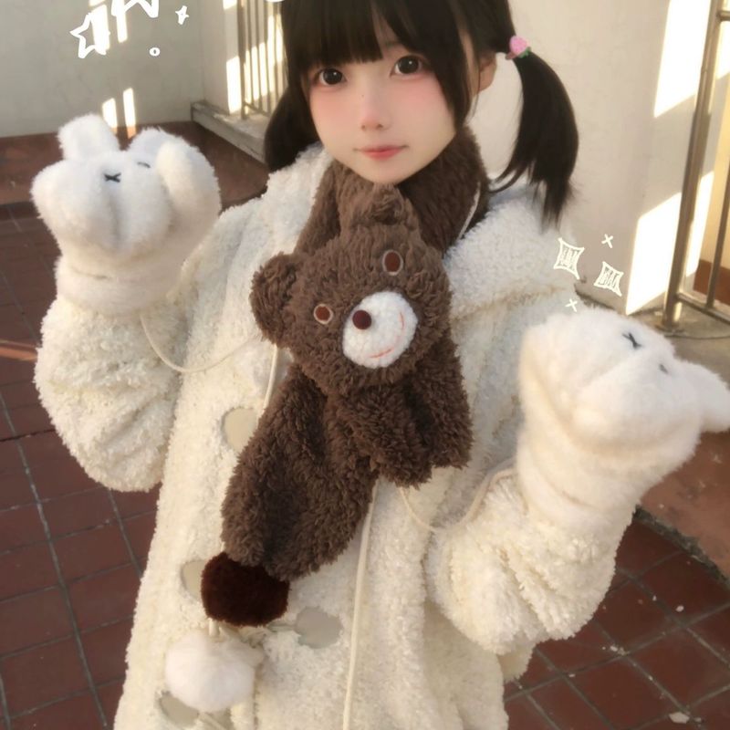 毛绒长款外套原创宽松
