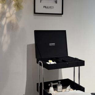 高端美容推车手工皮质工具车原创轻奢置物架皮肤管理架子皮革推车