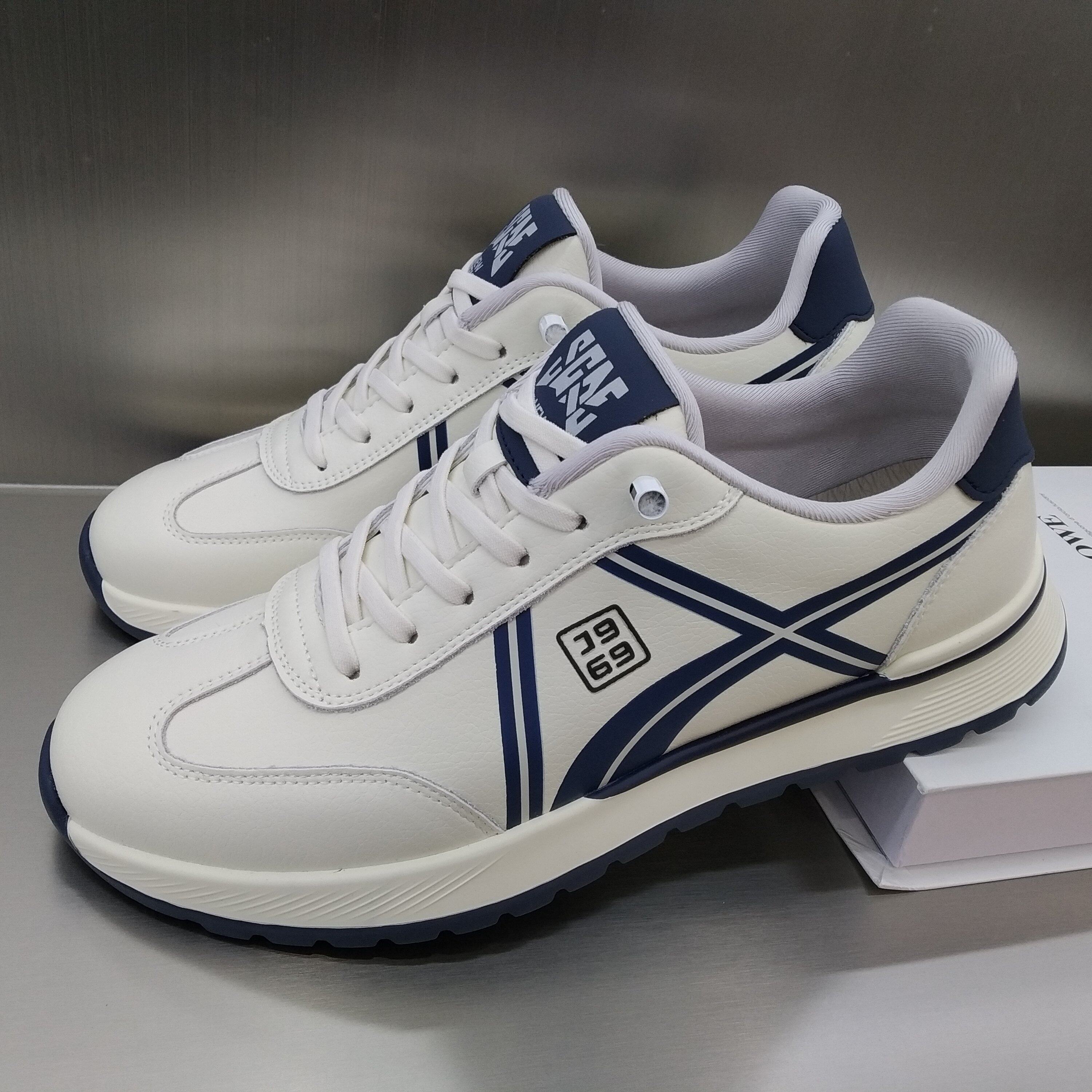 夏发真皮男鞋2026新款春季轻便休闲鞋男士时尚板鞋软底皮鞋运动鞋