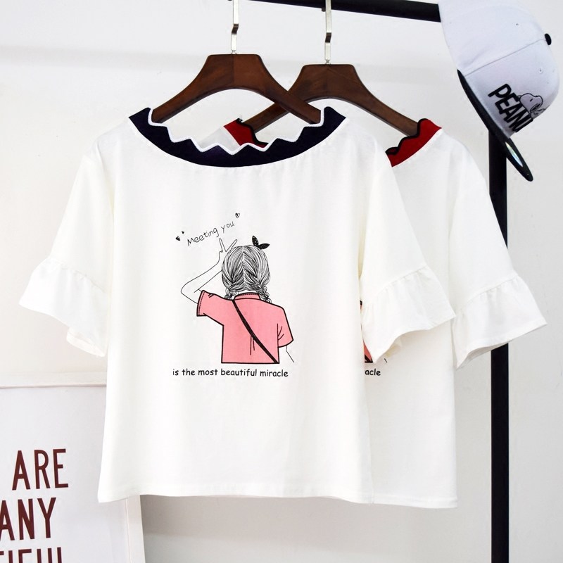 Harajuku wind Dirndl Junior school student college student Sweet lovely Like a breath of fresh air jacket t-shirt girl student Senior high school studentin the Women's clothing/Boutique , T-shirt  category - from Buy2taobao.com to provide professional Taobao agent buy service