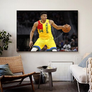 阿德托昆博装饰画字母哥挂画雄鹿队壁画NBA球星周边海报画床头画